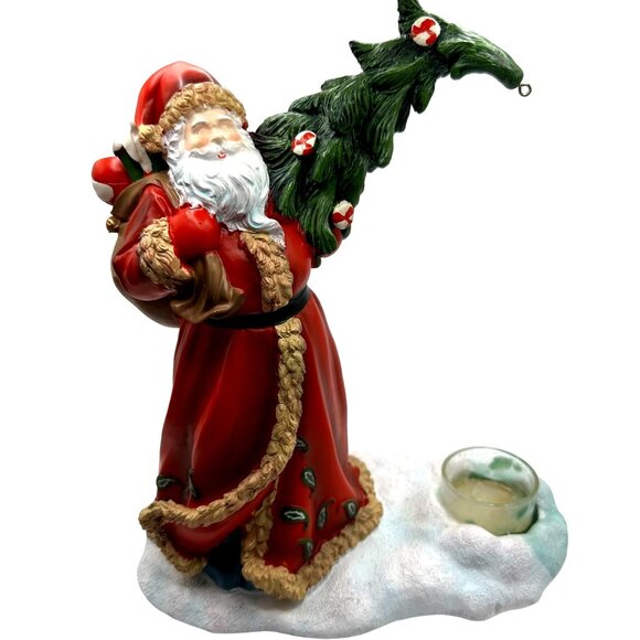 Yankee Candle Santa Candle Holder Tree Gift Bag Christmas - Picture 1 of 9